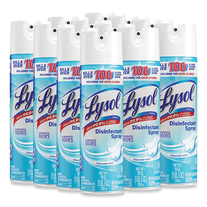 Lysol Crisp Linen Scent Disinfectant Spray, 19 oz Aerosol Spray (12/Box)