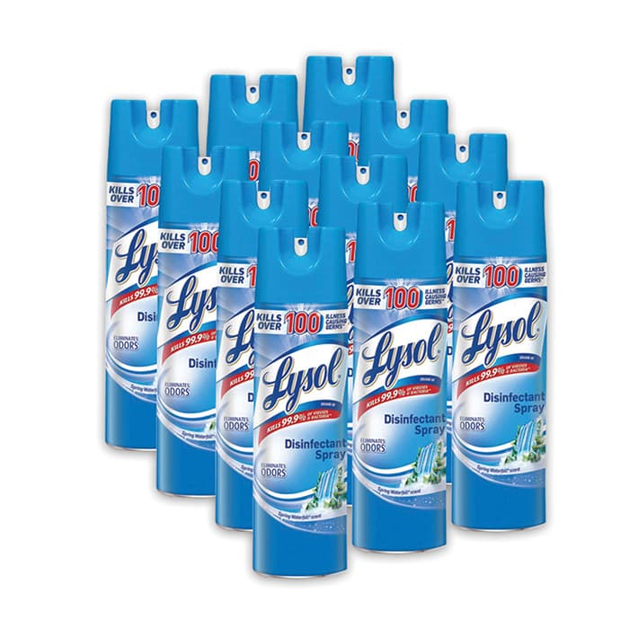 Lysol Spring Waterfall Scent Disinfectant Spray, 19 oz Aerosol Spray (12/Box)