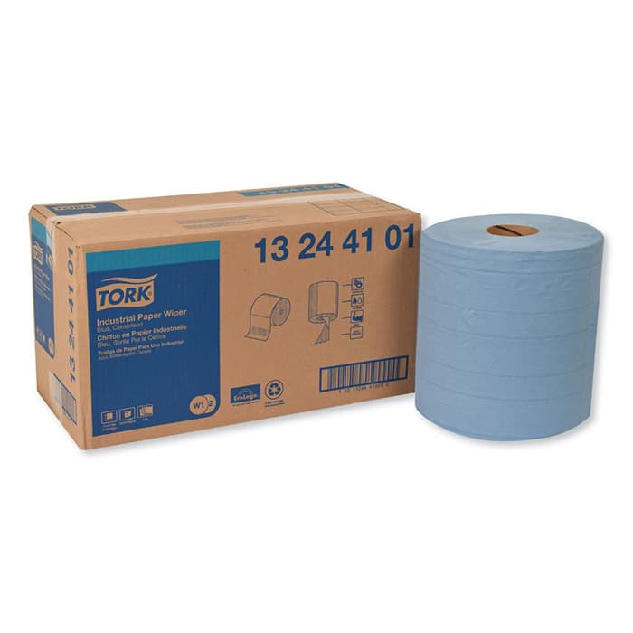 Tork 4-Ply Centerfeed/Unscented Industrial Paper Wiper, Blue, 11" x 15-3/4" (2 Roll/Box)