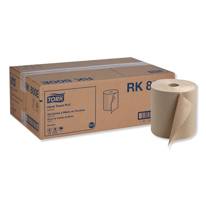 Tork 1-Ply Universal Hardwound Roll Towel, Natural, 7-51/64" x 800' (6 Roll/Box)
