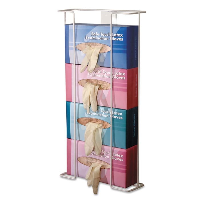 11" x 4" x 22" Horizontal Wire Wall-Mount Glove Box Holder, White (4/Box)