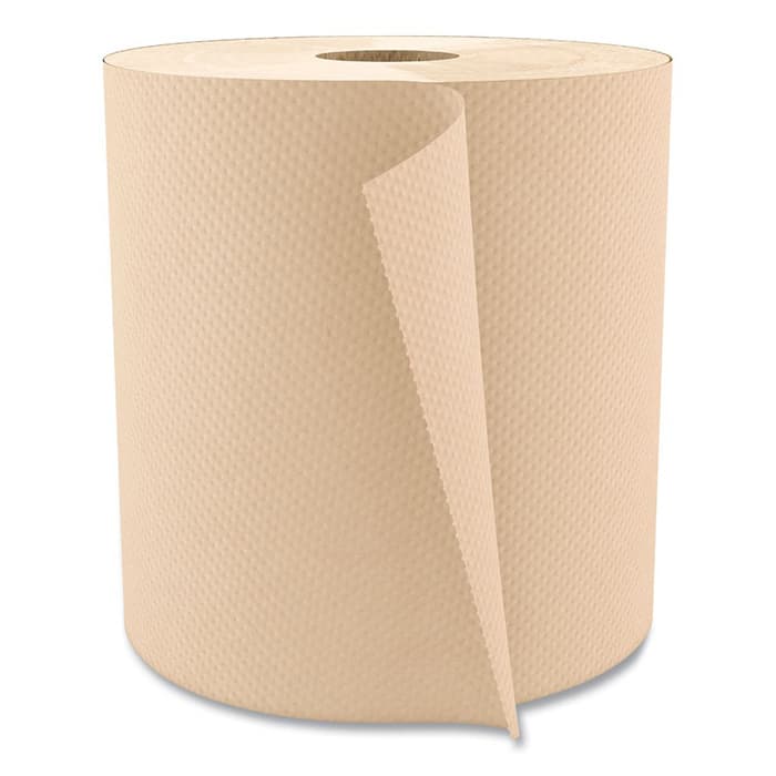 Boardwalk 1-Ply Hardwound Paper Towel, Natural, 8" x 800' (6 Roll/Box)