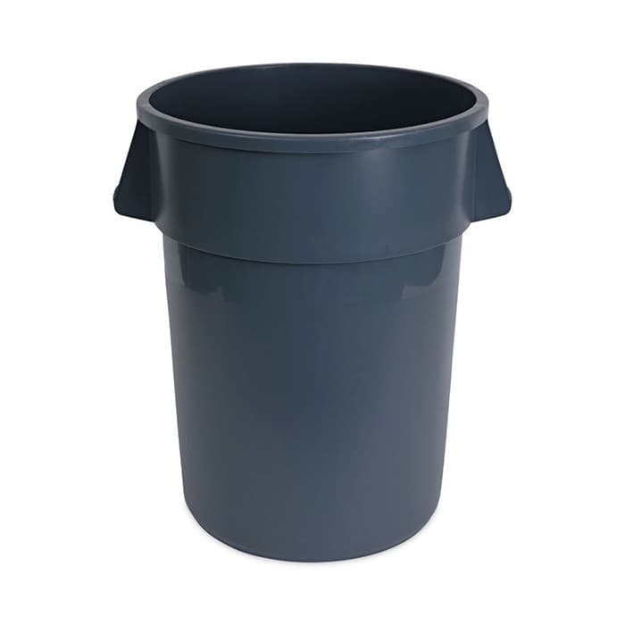 Boardwalk Round Waste Receptacle, 44 Gallon, Gray