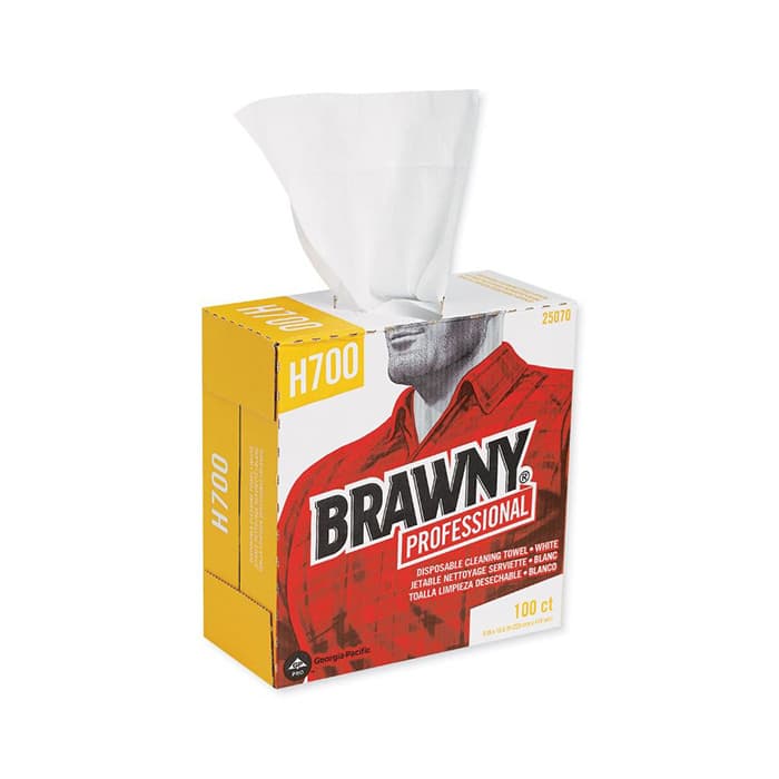 Brawny 9-3/32" x 16-1/2" Professional Medium Weight Disposable Cleaning Towel (100/Box)