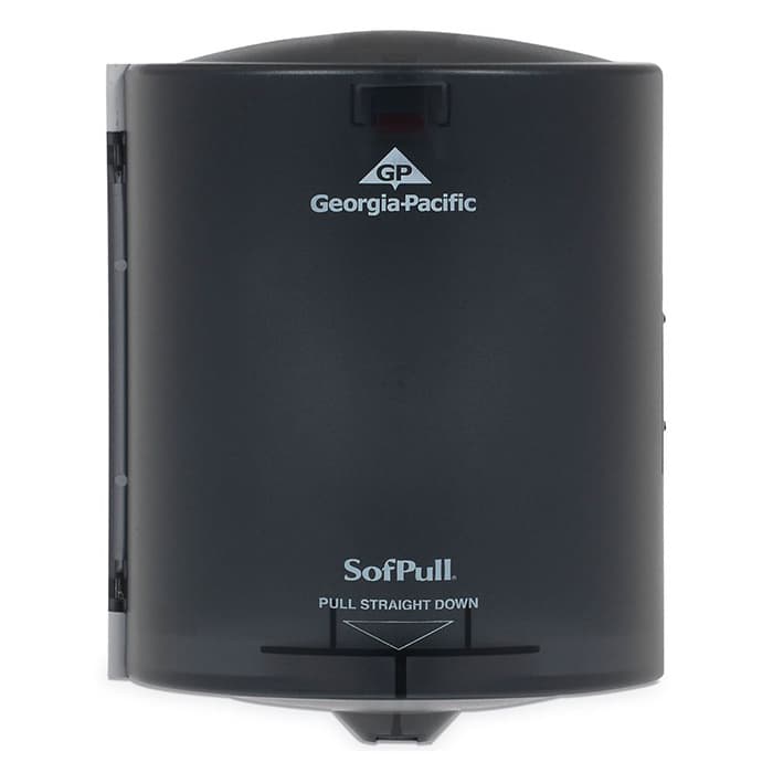 SofPull Center Pull Hand Towel Dispenser, Translucent Smoke, 9-1/4" x 8-3/4" x 11-1/2"