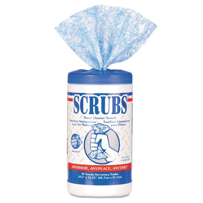 10" x 12" 1-Ply Citrus Hand Cleaner Towel, Blue/White
