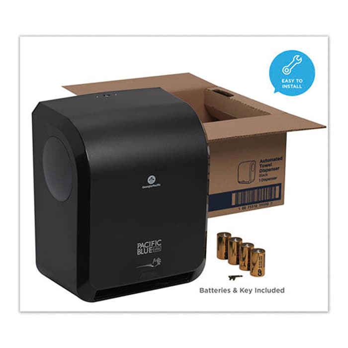 Pacific Blue Ultra Paper Towel Dispenser, Black, 12-29/32" x 9" x 16-51/64"