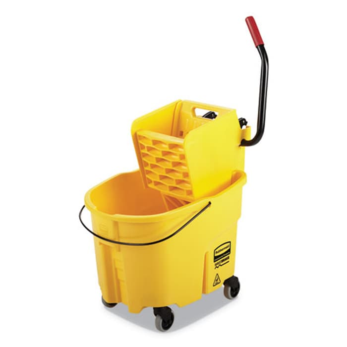 Rubbermaid Wavebrake 35 QT 2.0 Side-Press Bucket/Wringer Combo, Yellow