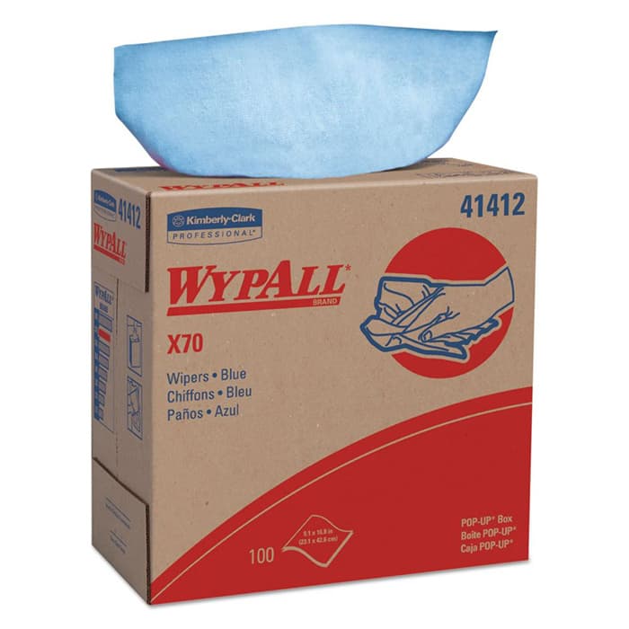 WypAll X70 Cloth, Blue, 9-1/8" x 16-51/64" (10 Box/Case)