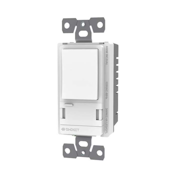 Swidget T927 120VAC 300W/600W On/Off Standard Switch with Wi-Fi Control Insert, 2.8", White