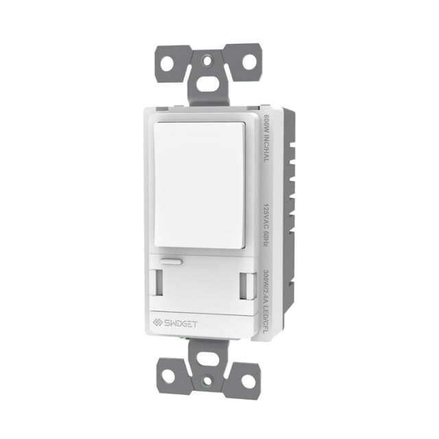 Swidget T927 120VAC 300W/600W On/Off Standard Switch with Wi-Fi Control Insert, 2.8", White