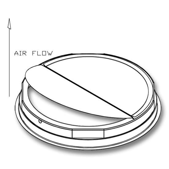 7" Round Backdraft Damper for 250CFM Blower