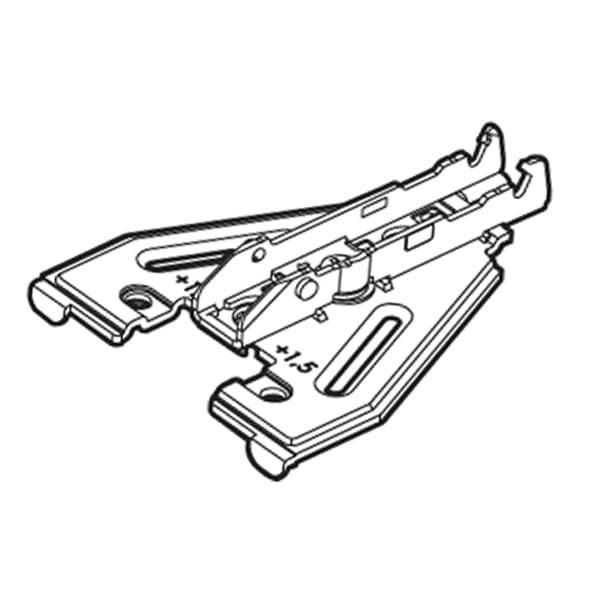 Tiomos Cam Adjustable Face Frame Mounting Plate for Wood Screws, Nickel-Plated, Screw-On, 3.5mm