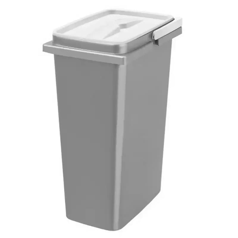 8 Liter Replacement Waste Bin with Green Lid/Handle, Silver/Green