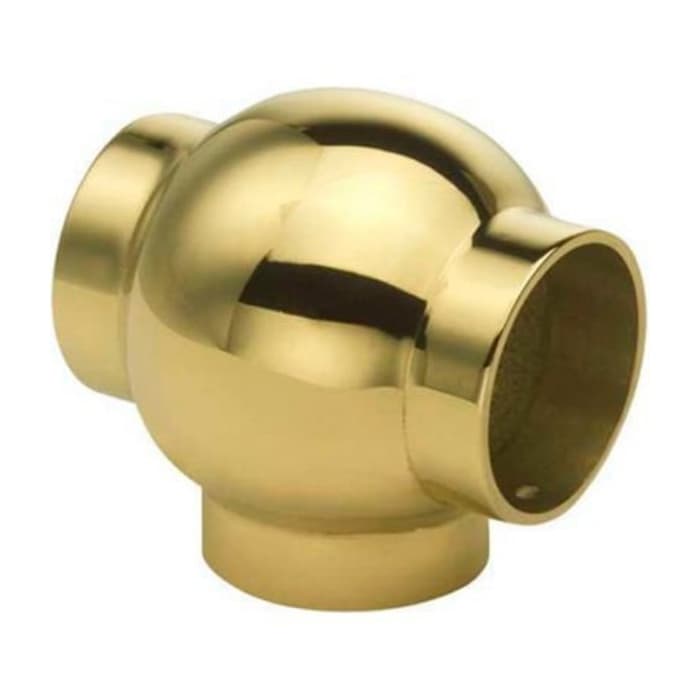 1-1/2" Ball Tee, Polished Brass