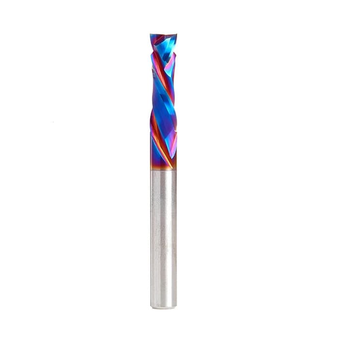 1/8" x 2" Down-Cut Spektra Extreme Tool Life Coated Spiral Plunge Bit, 2-Flute, 1/4" Shank