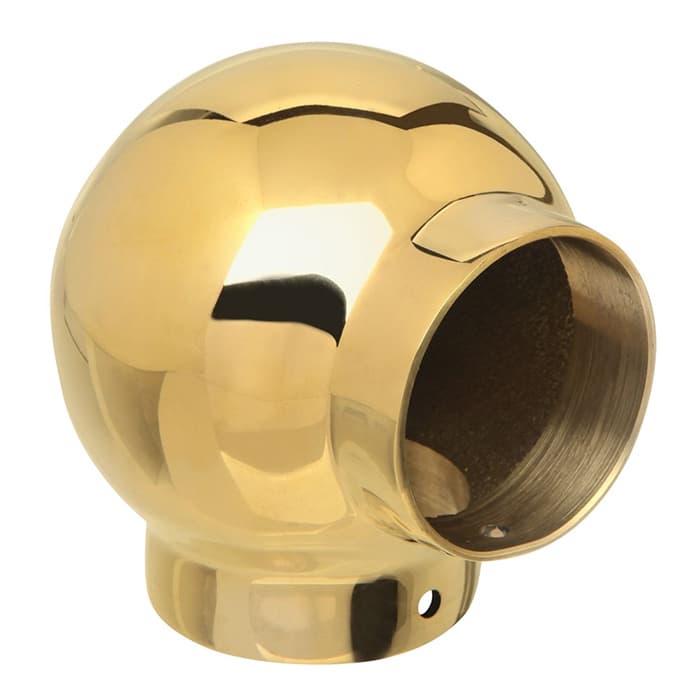 1-1/2" Ball Elbow, Polished Brass