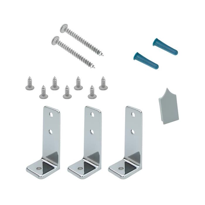Universal Headrail Bracing Bracket, Chrome Plated