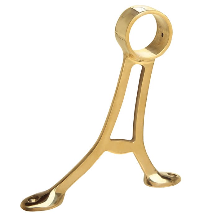 1-1/2" Floor Bracket, Polished Brass