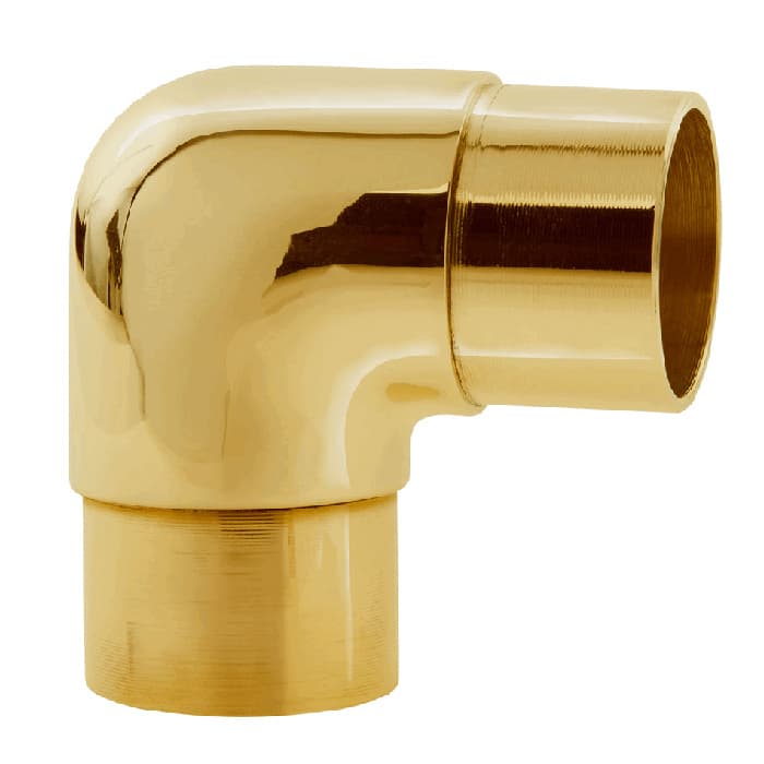 1-1/2" 90° Elbow Fitting, Polished Brass