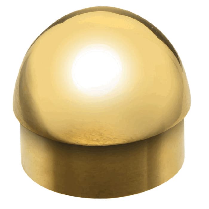 1-1/2" Half Ball End Cap, Polished Brass
