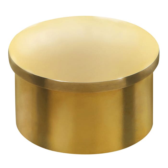 2" Rail End Cap, Polished Brass