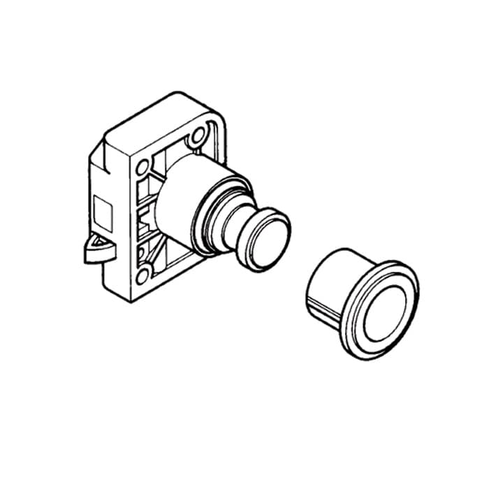 Push Knob Latch Body, White