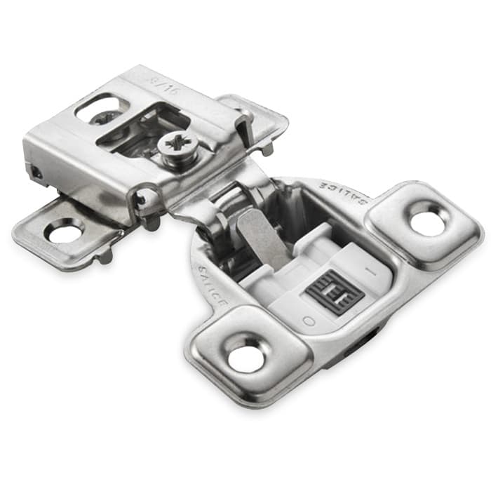 Excentra S 106° Opening Wrap-Around Face Frame Hinge, 45mm Boring Pattern, Silentia Soft-Closing, 1/2" Overlay, Screw-On