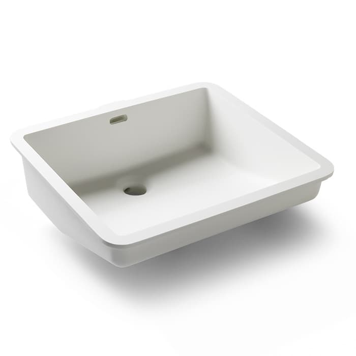 1513 Acrylic Undermount Single Bowl Rectangular Vanity Sink, 16-3/4" x 14-15/16" x 7-1/16", Brite White