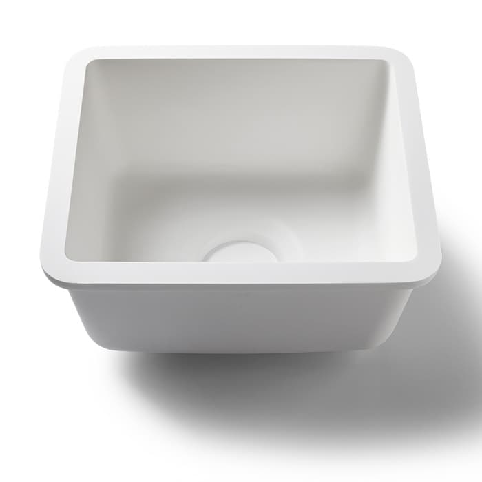 1012 Acrylic Undermount Single Bowl Rectangular Vanity Sink, 14-1/4" x 12-1/4" x 7-5/8", Arctic