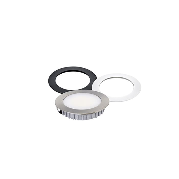 24V 3W OptiPockit Cool White LED Puck Light with BK/NI/WH Trim Ring
