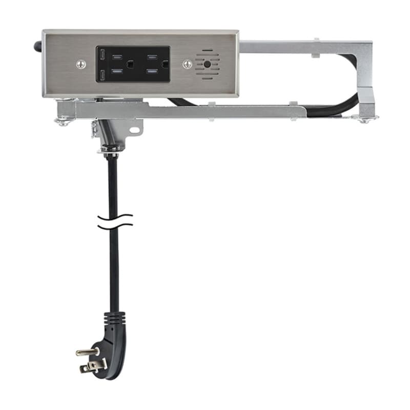 Docking Drawer Blade In-Drawer Outlet with 2 15-amp AC outlet and 65W USB-C Port, Stainless Steel