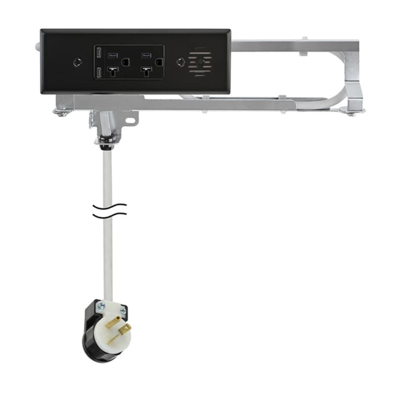 Docking Drawer Blade In-Drawer Outlet with 2 20-amp AC Outlet and 2 65W USB-C Port, Black