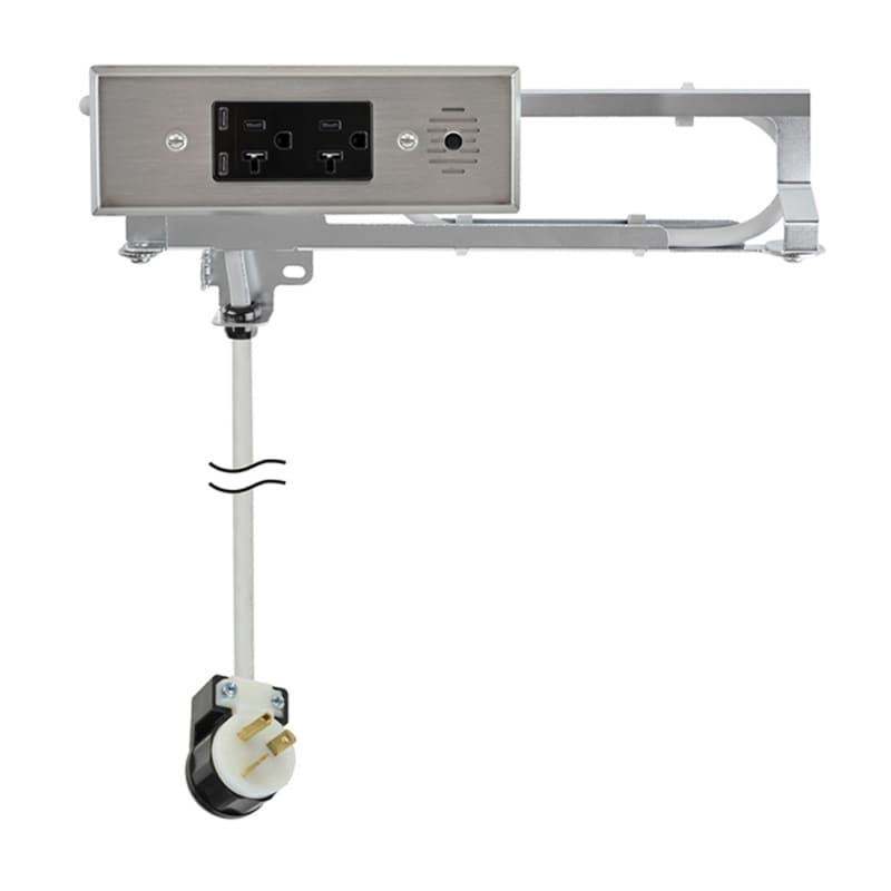 Docking Drawer Blade In-Drawer Outlet with 2 20-amp AC Outlet and 2 65W USB-C Port, Stainless Steel