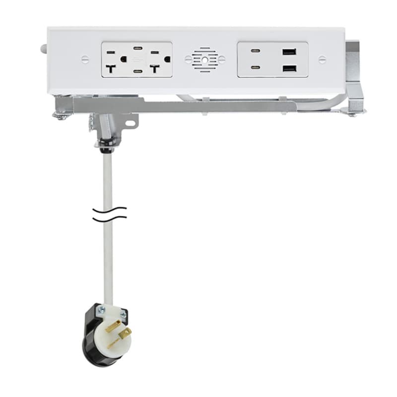 Docking Drawer Blade Duo In-Drawer Outlet with 2 20-amp AC Outlet and 4 30W USB-C/2 USB-A Port , White