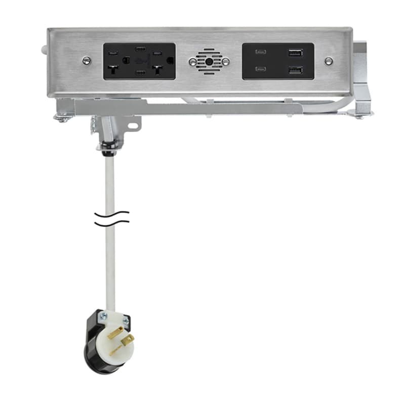 Docking Drawer Blade Duo In-Drawer Outlet with 2 20-amp AC Outlet and 4 30W USB-C/2 USB-A Port , Stainless Steel