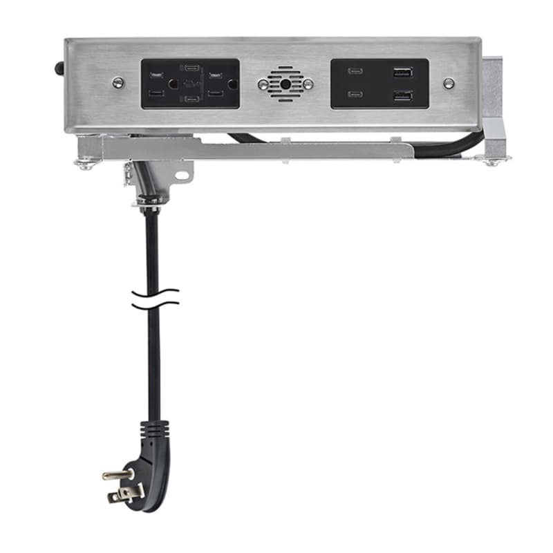 Docking Drawer Blade Duo In-Drawer Outlet with 2 15-amp AC Outlet and 4 30W USB-C/2 USB-A Port, Stainless Steel