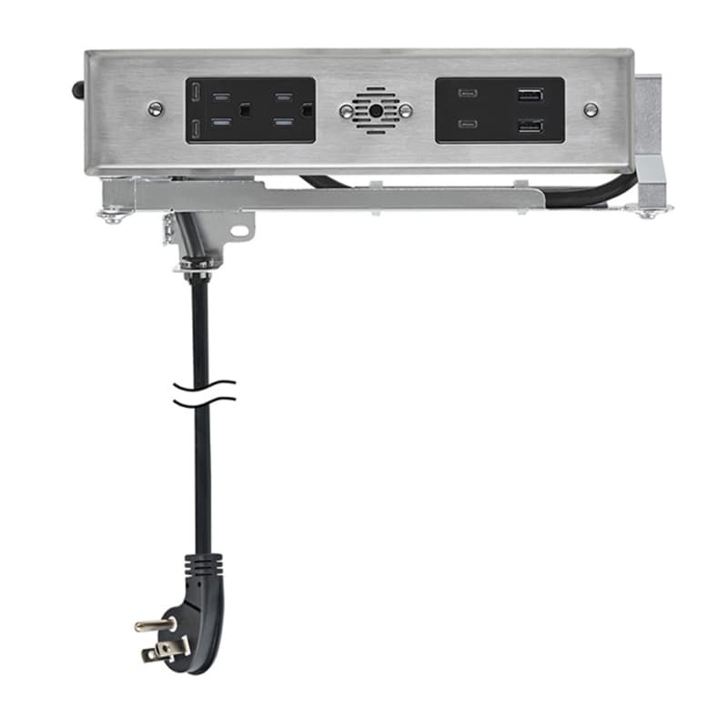 Docking Drawer Blade Duo In-Drawer Outlet with 2 15-amp AC Outlet and 2 65W USB-C/2 30W USB-C/USB-A Port, Stainless Steel