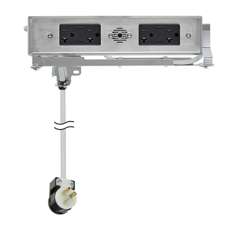 Docking Drawer Blade Duo In-Drawer Outlet with 4 20-amp AC Outlet and 4 65W USB-C Port, Stainless Steel