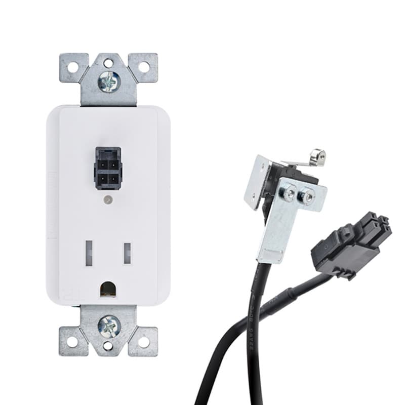Docking Drawer 15-amp Safety Interlock Outlet with Blade Limit Switch, White