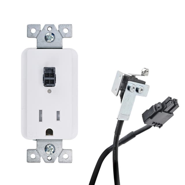 Docking Drawer 15-amp Safety Interlock Outlet with Blade Limit Switch, White