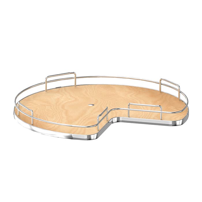 28" Kidney Lazy Susan with Swivel Bearing for Corner Base Cabinet, Almond