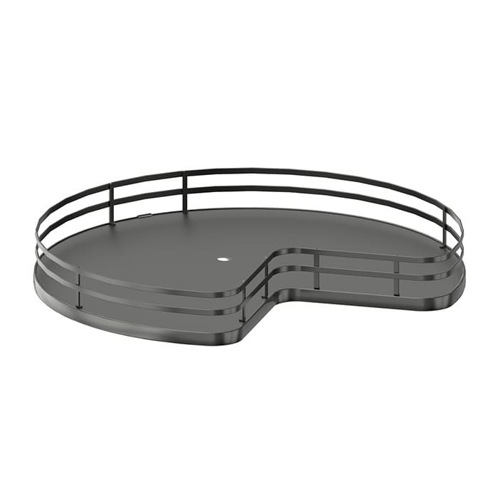 28" Kidney Lazy Susan with Swivel Bearing for Corner Base Cabinet, Orion Gray