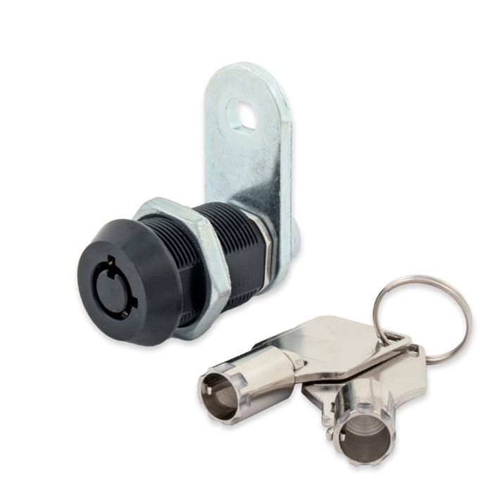 2400AL 7 Pin Tubular Cam Lock, Black, Keyed Different