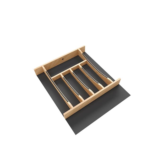16-1/4" Craftsman Cutlery Drawer Insert with Black Accent, Light Brown