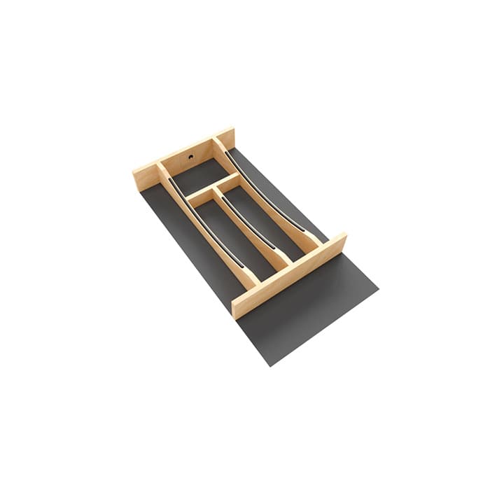 10-1/4" Craftsman Cutlery Drawer Insert with Black Accent, Light Brown