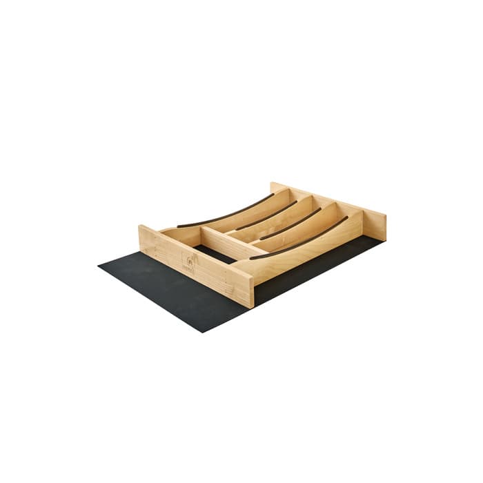 13-1/4" Craftsman Cutlery Drawer Insert with Black Accent, Light Brown