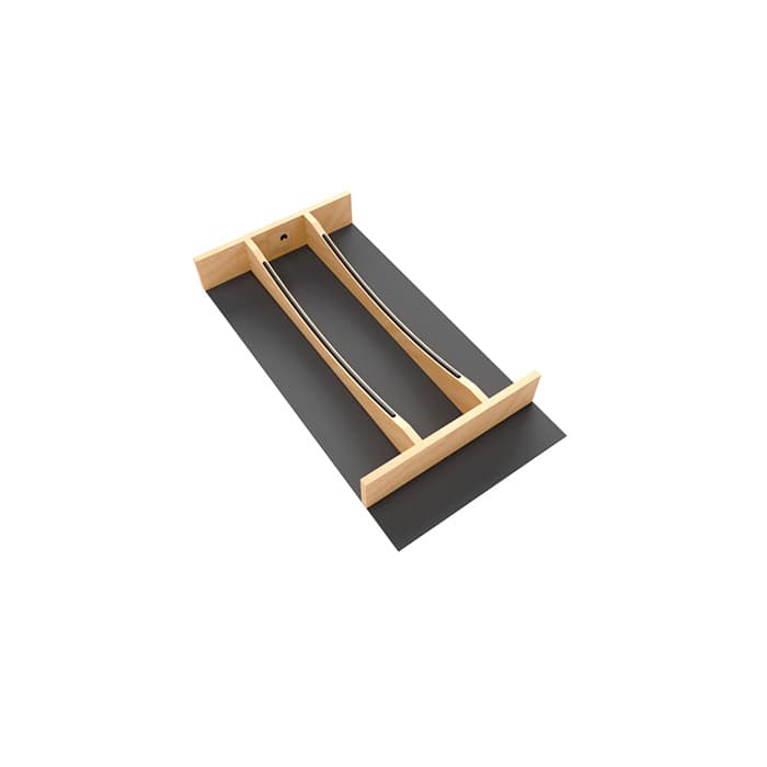 10-1/4" Craftsman Utensil Drawer Insert with Black Accent, Light Brown