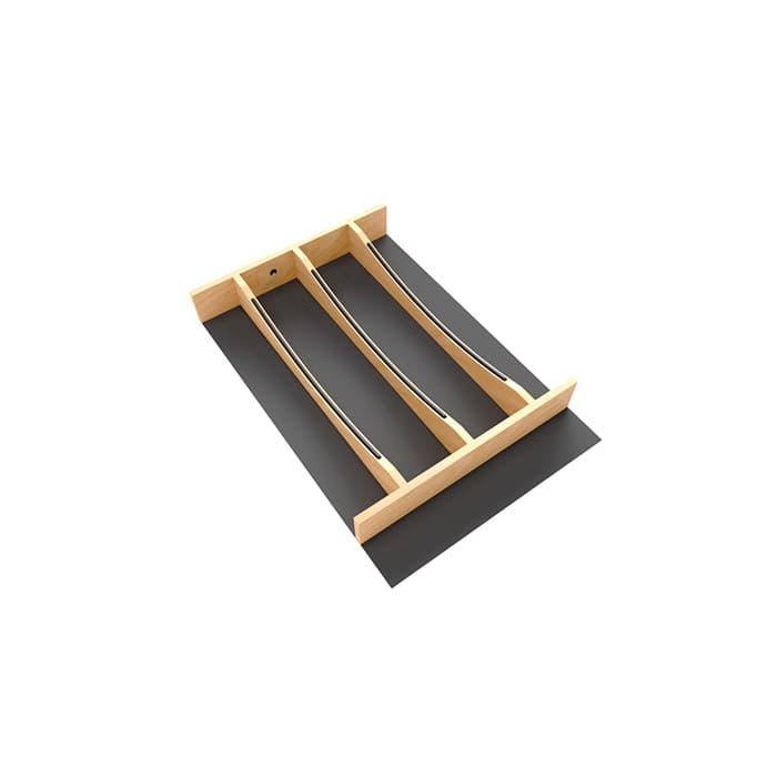 13-7/32" Craftsman Utensil Drawer Insert with Black Accent, Light Brown