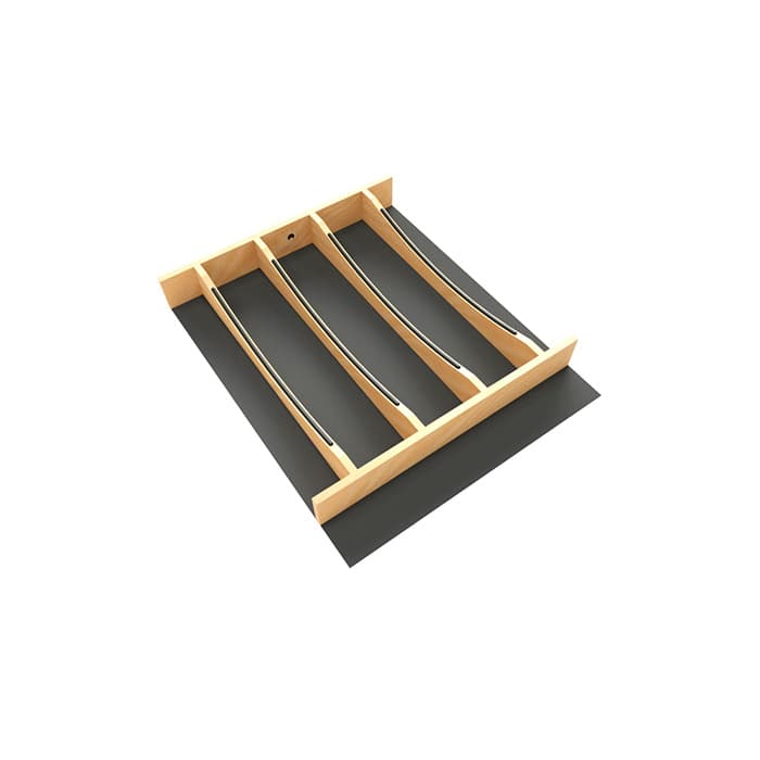 16-7/32" Craftsman Utensil Drawer Insert with Black Accent, Light Brown